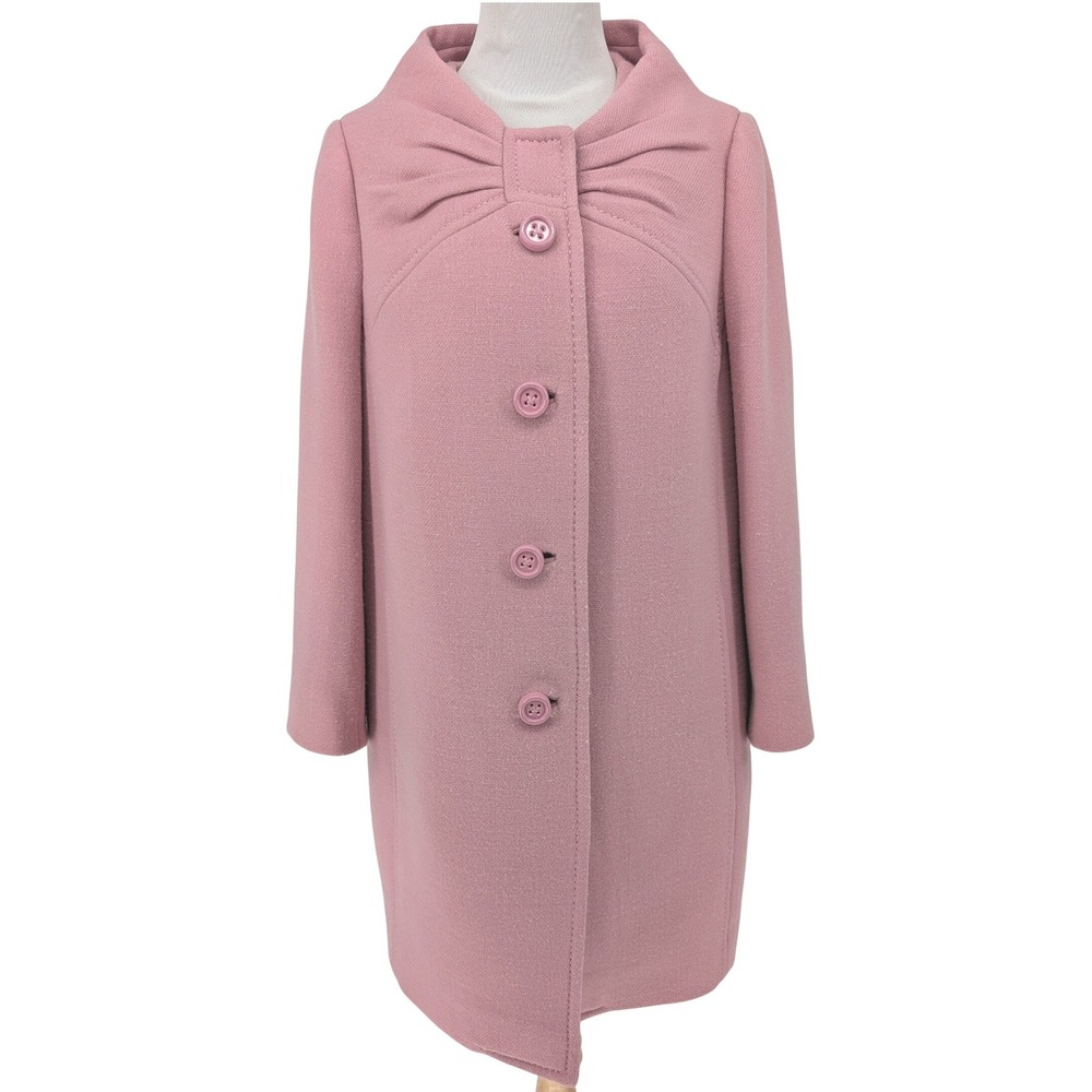 Kate Spade Etta Walking Coat Wool Blend Bow Collar Pink 8 Coquette Preppy Mod - Picture 2 of 14
